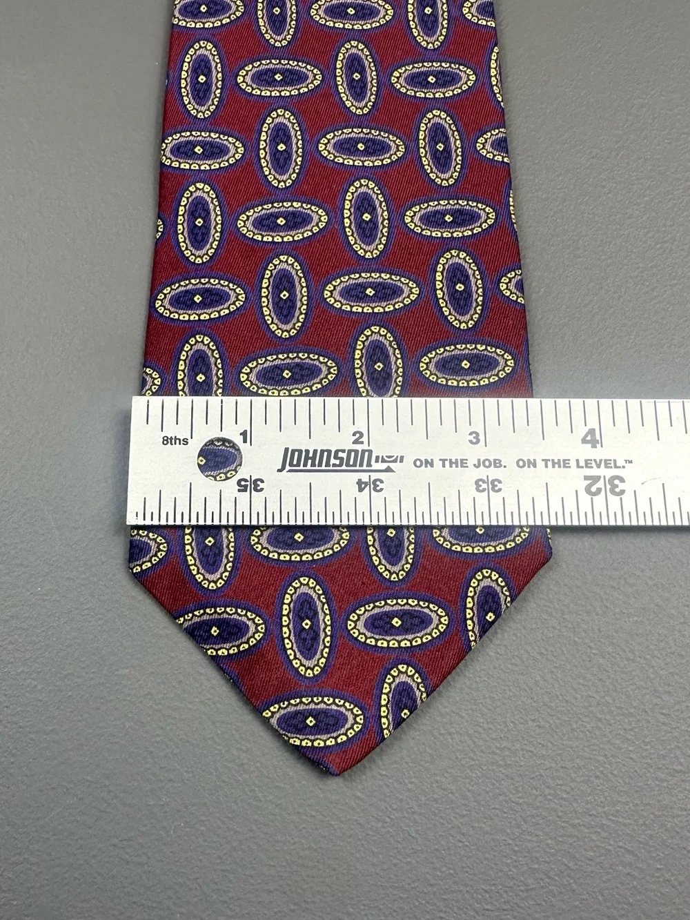 New Aquascutum London Silk Medallion Tie Burgundy Navy Gold Made in England